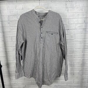 Lee Valley Ireland My Grandfather Shirt Gray Stripe Mens 3XL Flannel Rustic